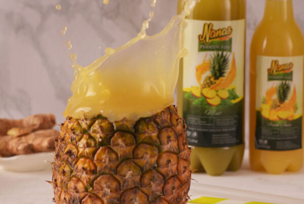 Nanas product photography; Pineapple with pineapple juice splash